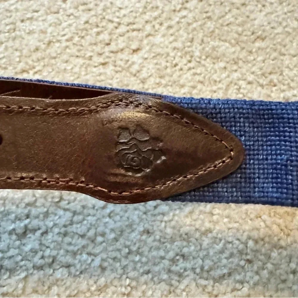 Goodthreads Men's Embroidered Diamond Head Leather Belt - Picture 6 of 7